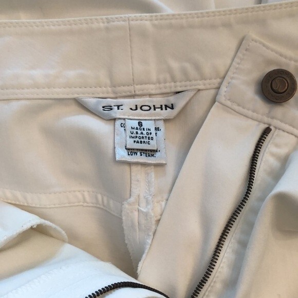 ST JOHN SIZE 6 WHITE STRAIGHT LEG CROPPED CAPRI PANTS - Picture 8 of 10